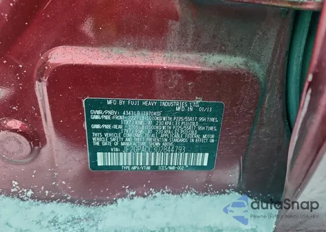 2013 Subaru Xv Crosstrek 2.0 Premium from USA, damaged, VIN JF2GPACC3D2844793